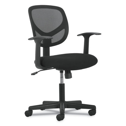 1-oh-dos sillas de trabajo con respaldo medio, soporta hasta 250 lb, altura del asiento de 17" a 22", color negro