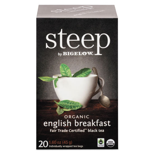 Steep Tea, desayuno inglés, bolsita de té de 1.6 oz, 20/caja