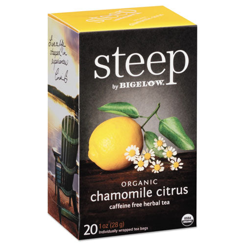 Steep Tea, Manzanilla Citrus Herbal, Bolsa de té de 1 oz, 20/caja