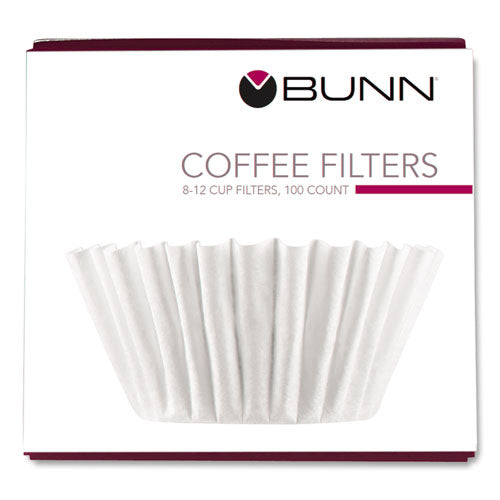 Filtros de café, tamaño de taza de 8 a 12, fondo plano, 100/paquete, 12 paquetes/cartón
