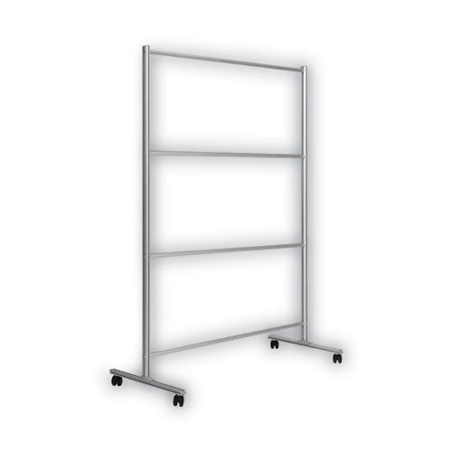 Protector Series Mobile Panel divisor de vidrio, 49 x 22 x 81, transparente/aluminio