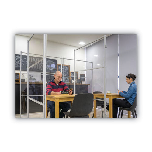 Protector Series Mobile Panel divisor de vidrio, 49 x 22 x 81, transparente/aluminio