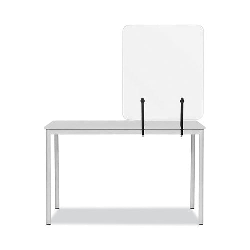 Protector Series Separador de escritorio de vidrio sin marco, 23,6 x 0,16 x 35,4, transparente/aluminio