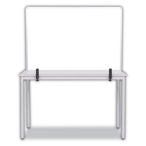 Protector Series Divisor de escritorio de aluminio y vidrio, 40.9 x 0.16 x 27.6, transparente