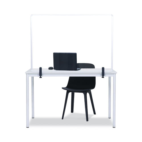 Protector Series Divisor de escritorio de aluminio y vidrio, 40.9 x 0.16 x 27.6, transparente