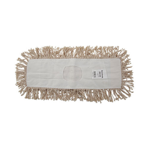 Industrial Dust Mop Head, Hygrade Cotton, 18w X 5d, White