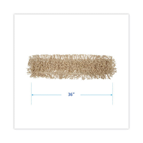Industrial Dust Mop Head, Washable, Hygrade Cotton, 36w X 5d, White
