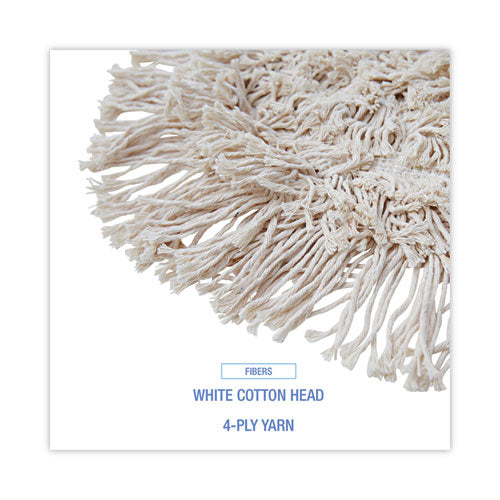 Wedge Dust Mop Head, Cotton, 17.5 X 13.5, White
