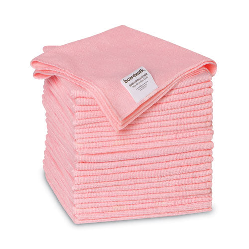 Microfiber Cleaning Cloths, 16 X 16, Pink, 24/pack