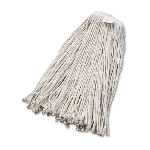 Mop Head, Value Standard Head, Rayon Fiber, Cut-end, Size No. 16, White, 12/carton