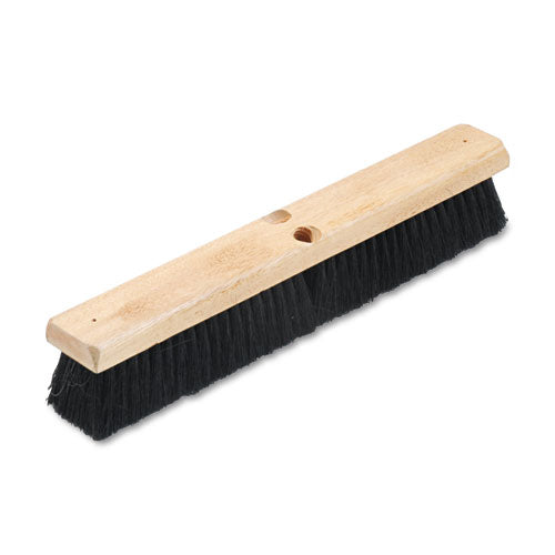 Floor Brush Head, 3" Gray Flagged Polypropylene Bristles, 24" Brush