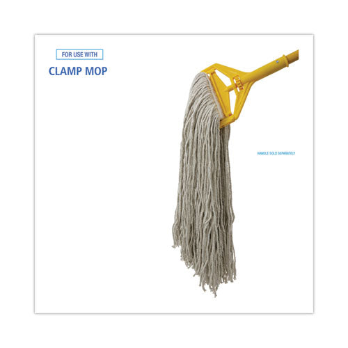 Cabezal de trapeador, cabezal estándar premium, fibra de algodón, 32 oz, blanco, 12 por caja