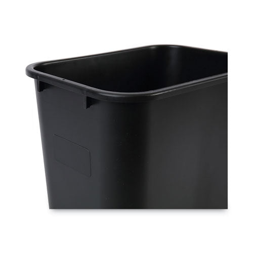 Papelera de lados blandos, 28 Qt, plástico, negro