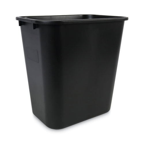 Papelera de lados blandos, 28 Qt, plástico, negro
