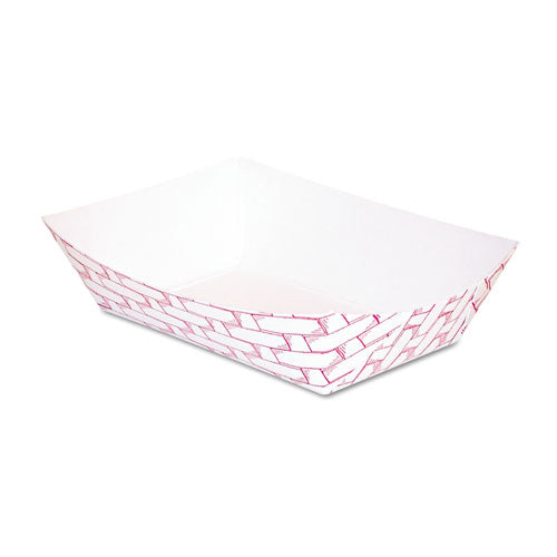 Cestas de papel para alimentos, capacidad de 0,25 lb, 2,69 x 1,05 x 4, rojo/blanco, 1000/cartón