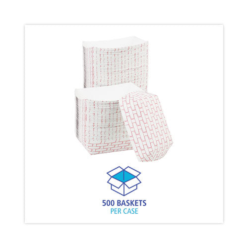 Canastas de papel para alimentos, capacidad de 1 lb, rojo/blanco, 1,000/cartón