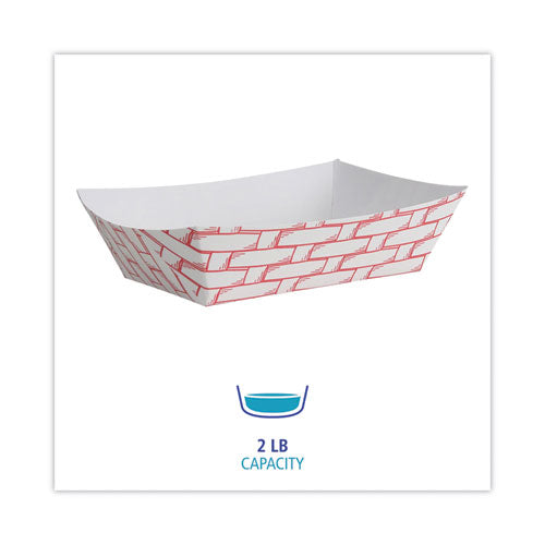 Canastas de papel para alimentos, capacidad de 2 lb, rojo/blanco, 1,000/cartón