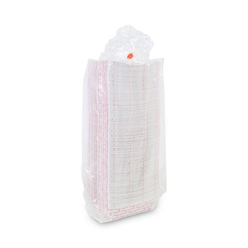 Canastas de papel para alimentos, capacidad de 2 lb, rojo/blanco, 1,000/cartón
