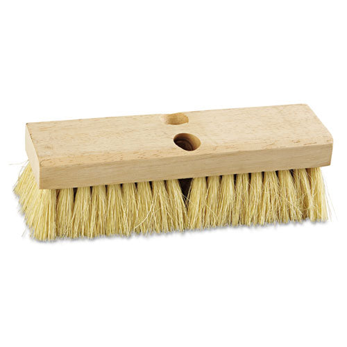 Deck Brush Head, 2" White Tampico Bristles, 10" Brush