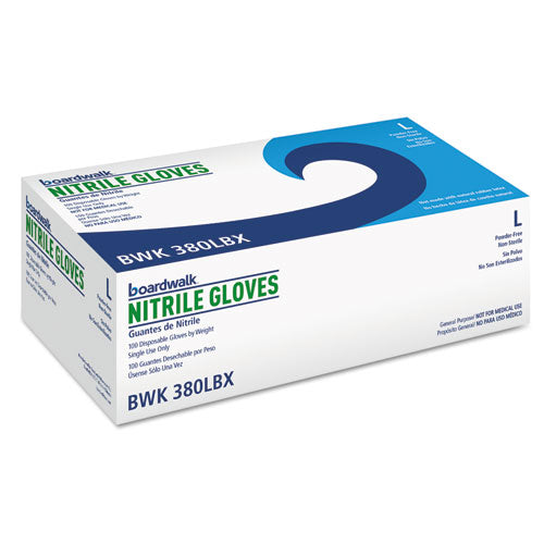 Disposable General-purpose Powder-free Nitrile Gloves, Large, Black, 4.4 Mil, 1,000/carton
