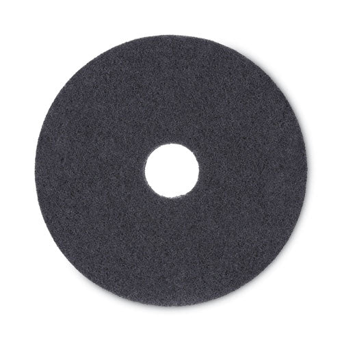 Stripping Floor Pads, 16" Diameter, Black, 5/carton
