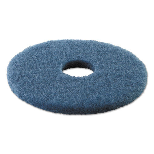 Scrubbing Floor Pads, 16" Diameter, Blue, 5/carton