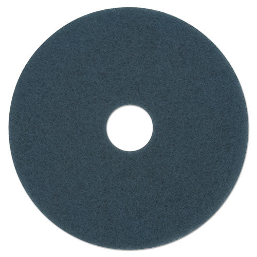 Scrubbing Floor Pads, 17" Diameter, Blue, 5/carton