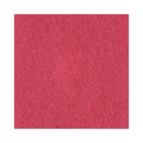 Buffing Floor Pads, 17" Diameter, Red, 5/carton