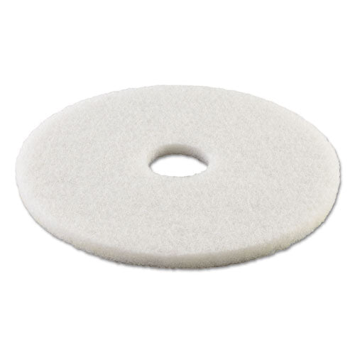 Polishing Floor Pads, 17" Diameter, White, 5/carton