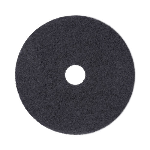 Stripping Floor Pads, 19" Diameter, Black, 5/carton