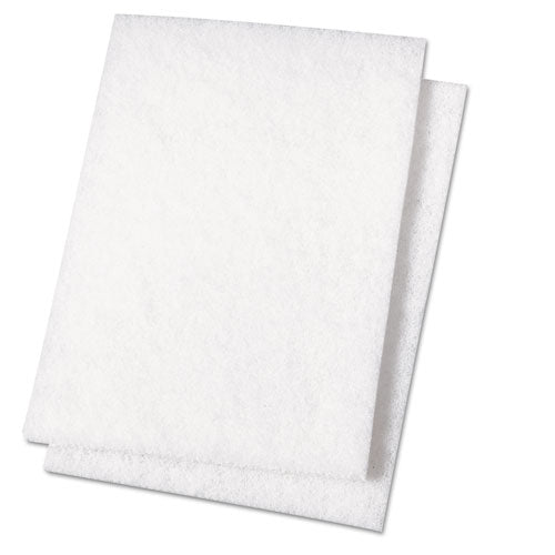 Light Duty Scour Pad, 4.63  X 10, White, 20/carton