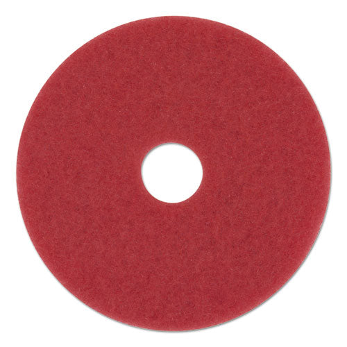 Buffing Floor Pads, 20" Diameter, Red, 5/carton