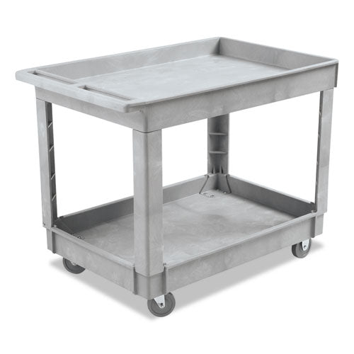 Two-shelf Utility Cart, Plastic, 2 Shelves, 300 Lb Capacity, 24" X 40" X 31.5", Gray