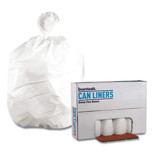 Low-density Waste Can Liners, 45 Gal, 0.6 Mil, 40" X 46", White, 25 Bags/roll, 4 Rolls/carton