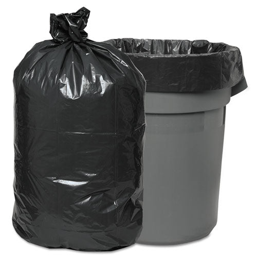 Low-density Waste Can Liners, 45 Gal, 0.6 Mil, 40" X 46", Black, 25 Bags/roll, 4 Rolls/carton