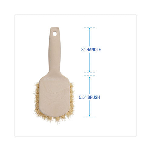Utility Brush, Cream Tampico Bristles, 5.5" Brush, 3" Tan Plastic Handle