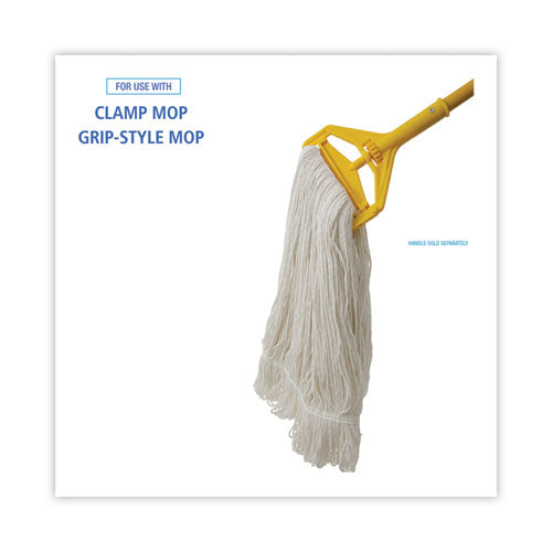 Pro Loop Web/tailband Wet Mop Head, rayón, 24 oz, blanco, 12/cartón