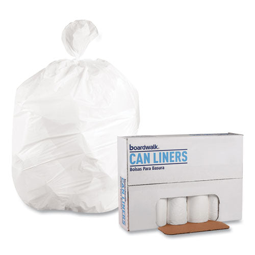 Low-density Waste Can Liners, 56 Gal, 0.6 Mil, 43" X 47", White, 25 Bags/roll, 4 Rolls/carton