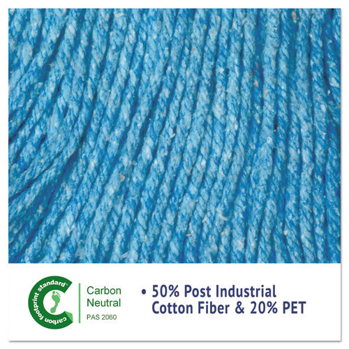 Cabezal de trapeador húmedo Super Loop, algodón/fibra sintética, diadema de 5", tamaño mediano, azul, 12 por caja