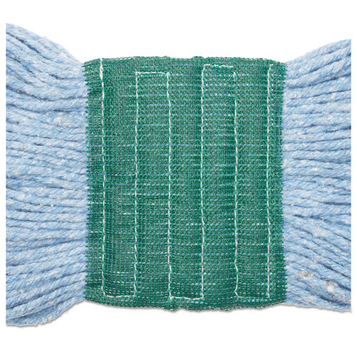 Cabezal de trapeador húmedo Super Loop, algodón/fibra sintética, diadema de 5", tamaño mediano, azul, 12 por caja