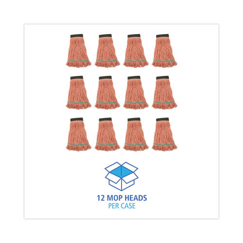 Cabezal de trapeador húmedo Super Loop, algodón/fibra sintética, diadema de 5", tamaño mediano, naranja, 12 por caja