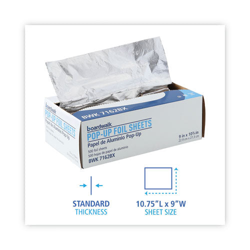 Hojas emergentes de papel de aluminio estándar, 9 x 10,75, 500/caja
