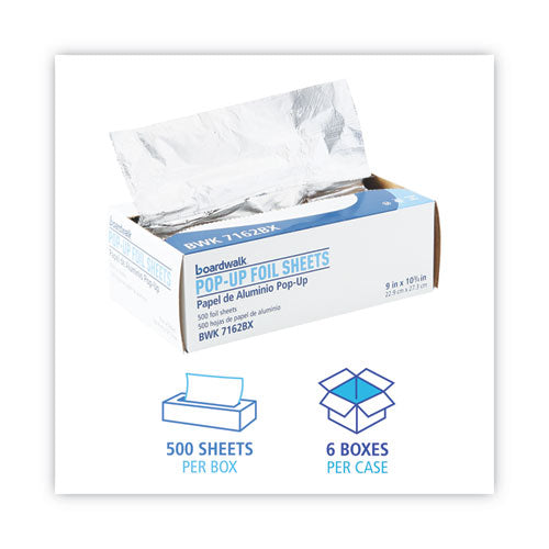 Hojas desplegables de papel de aluminio estándar, 9 x 10,75, 500/caja, 6 cajas/cartón