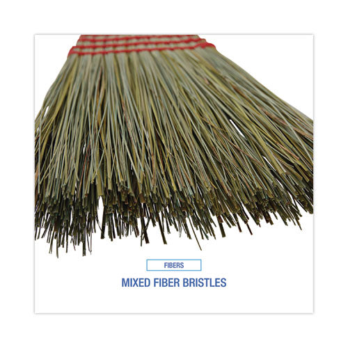 Mixed Fiber Maid Broom, Mixed Fiber Bristles, 55" Overall Length, Natural