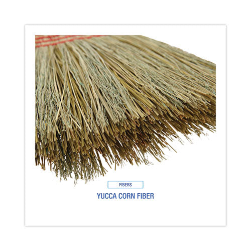 Parlor Broom, Yucca/corn Fiber Bristles, 56" Overall Length, Natural, 12/carton