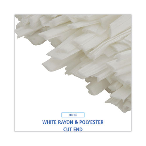 Nonwoven Cut End Edge Mop, Rayon/polyester, #24, White, 12/carton