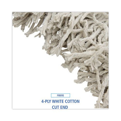 Cotton Mop Head, Cut-end, #32, White, 12/carton