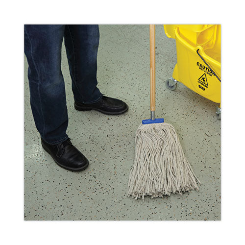 Cabezal de trapeador, cabezal reclinable, fibra de algodón, 24 oz., blanco, 12/caja