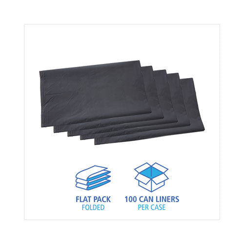 Revestimientos para latas industriales lineales de baja densidad, 45 gal, 1,3 mil, 40 x 46, gris, 100/caja