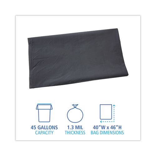 Revestimientos para latas industriales lineales de baja densidad, 45 gal, 1,3 mil, 40 x 46, gris, 100/caja